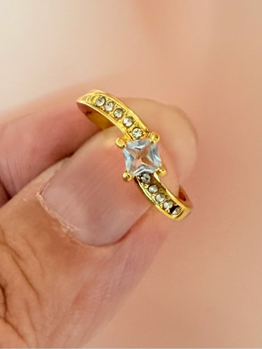 Classic & Stylish Luxurious Square Synthetic Zirconia Ring.